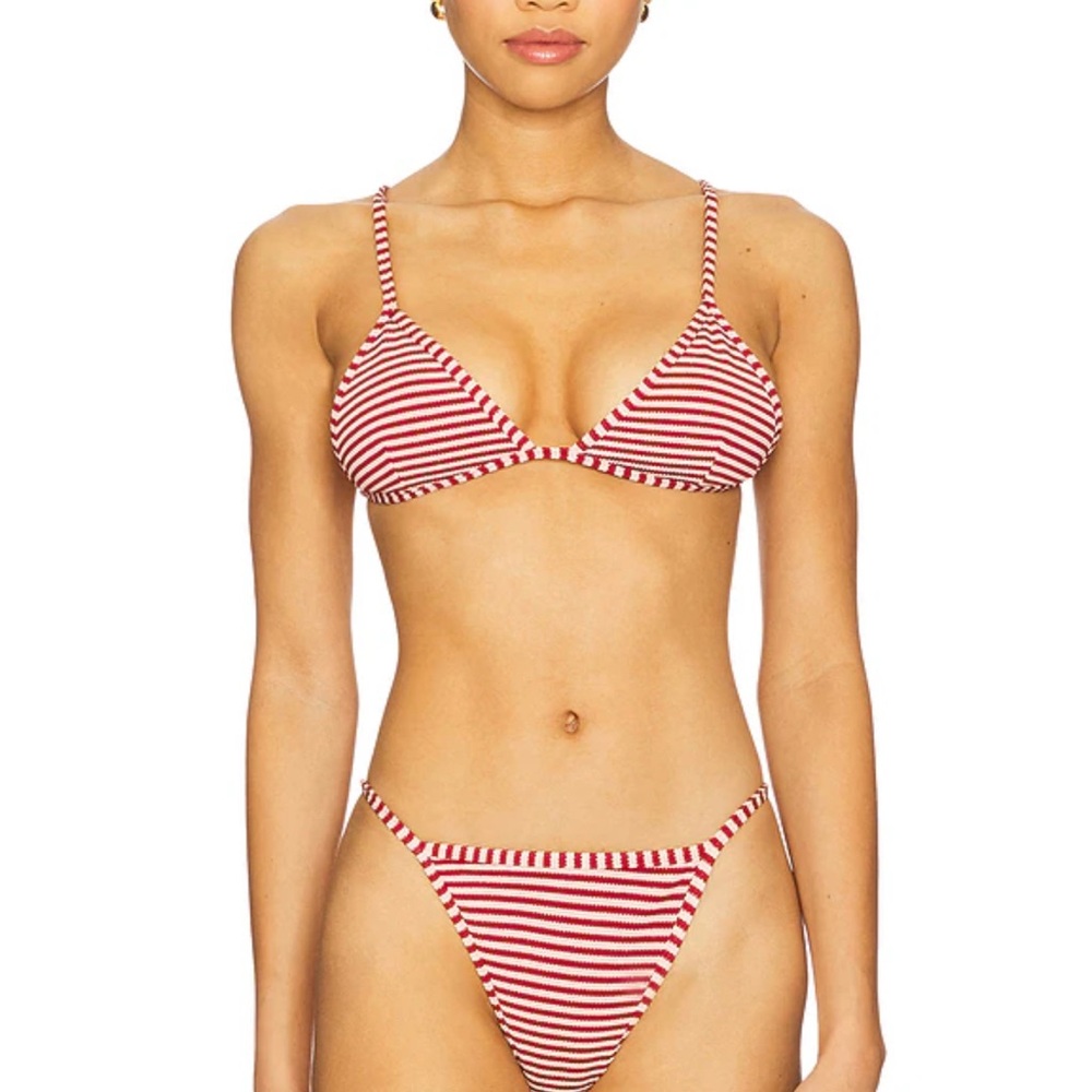 L’Academie Striped Red+ Pink Bikini Set